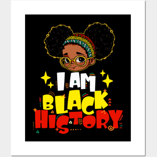 I Am Black History Kids Girls Black History Shirt Kids Boys Posters and Art